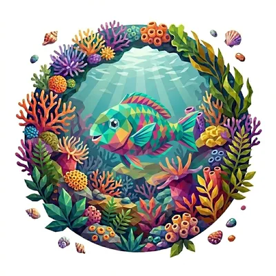 The 'Parrotfish' badge — Function Builder, one of Cloodit's 106 collectible badges