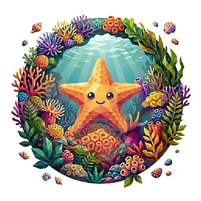 The 'Starfish' badge — Five-Point Star, one of Cloodit's 106 collectible badges