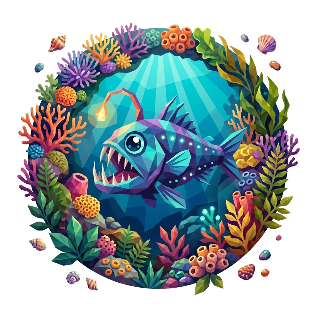 The 'Anglerfish' badge — Deep Diver, one of Cloodit's 106 collectible badges