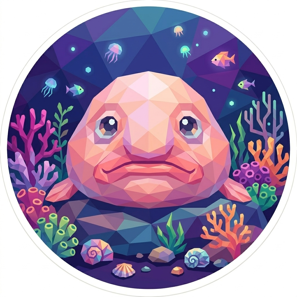 The 'Blobfish' badge — Pressure Handler, one of Cloodit's 106 collectible badges