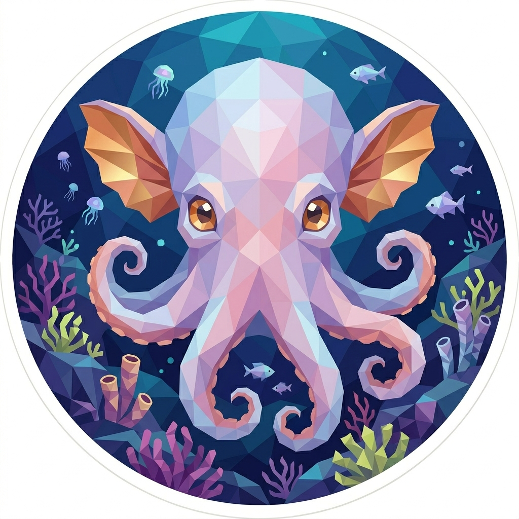 The 'Dumbo Octopus' badge — Module Maker, one of Cloodit's 106 collectible badges