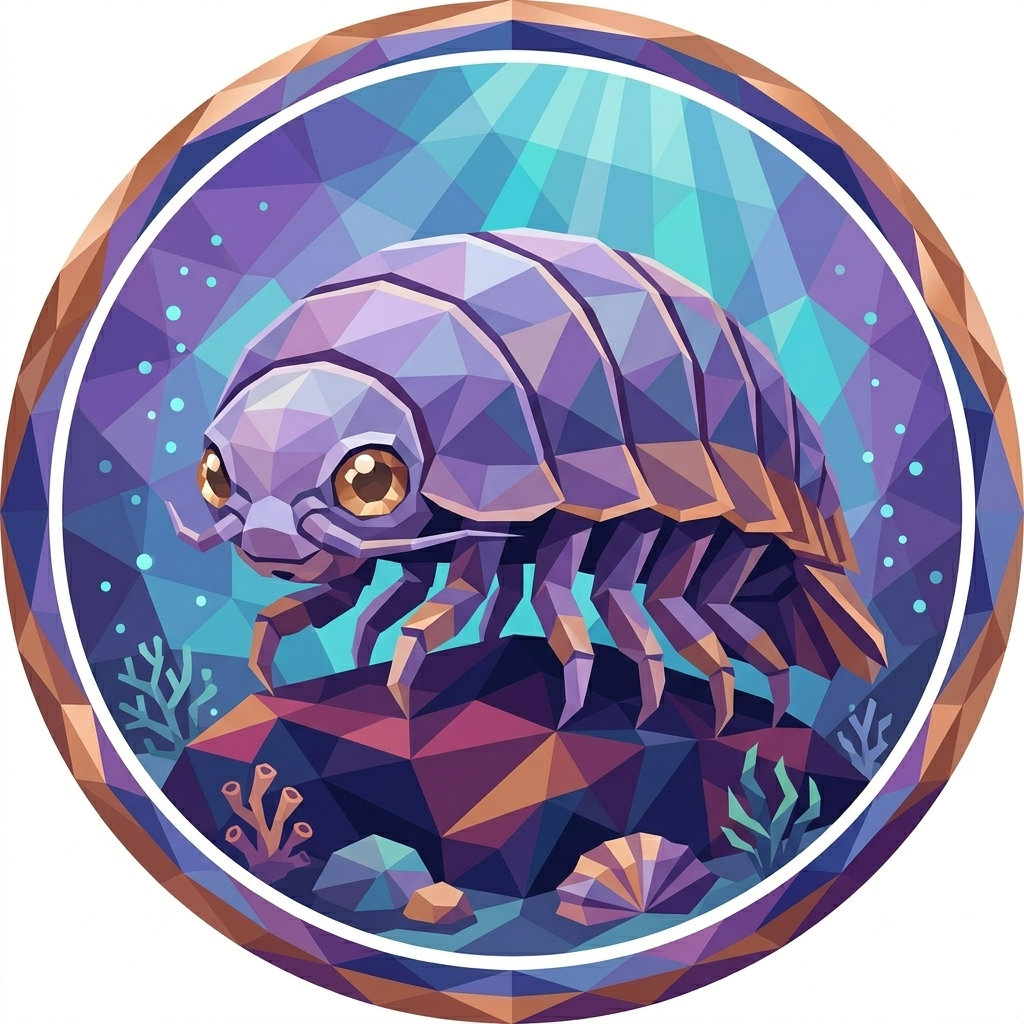 The 'Giant Isopod' badge — Patient Builder, one of Cloodit's 106 collectible badges
