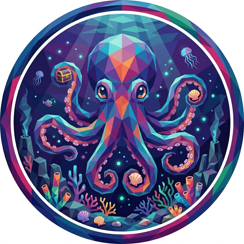 The 'Kraken' badge — Deep Sea Master, one of Cloodit's 106 collectible badges