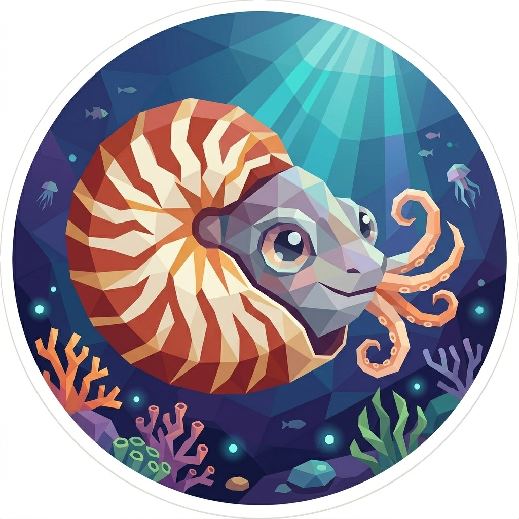 The 'Chambered Nautilus' badge — File Explorer, one of Cloodit's 106 collectible badges