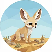 The 'Fennec Fox' badge — Listener, one of Cloodit's 106 collectible badges