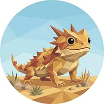 The 'Horned Lizard' badge — Bug Squasher, one of Cloodit's 106 collectible badges