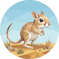 The 'Kangaroo Rat' badge — Speed Typer, one of Cloodit's 106 collectible badges