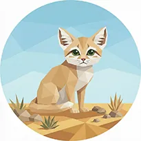 The 'Sand Cat' badge — Precision Prowler, one of Cloodit's 106 collectible badges