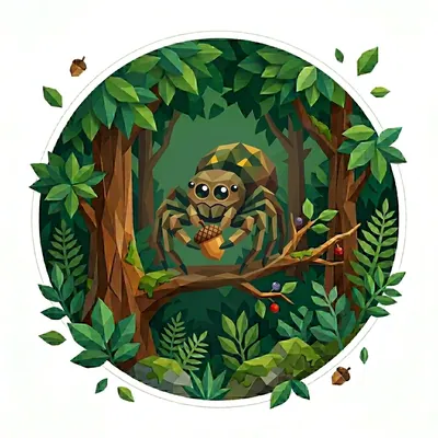 The 'Spider' badge — Web Weaver, one of Cloodit's 106 collectible badges