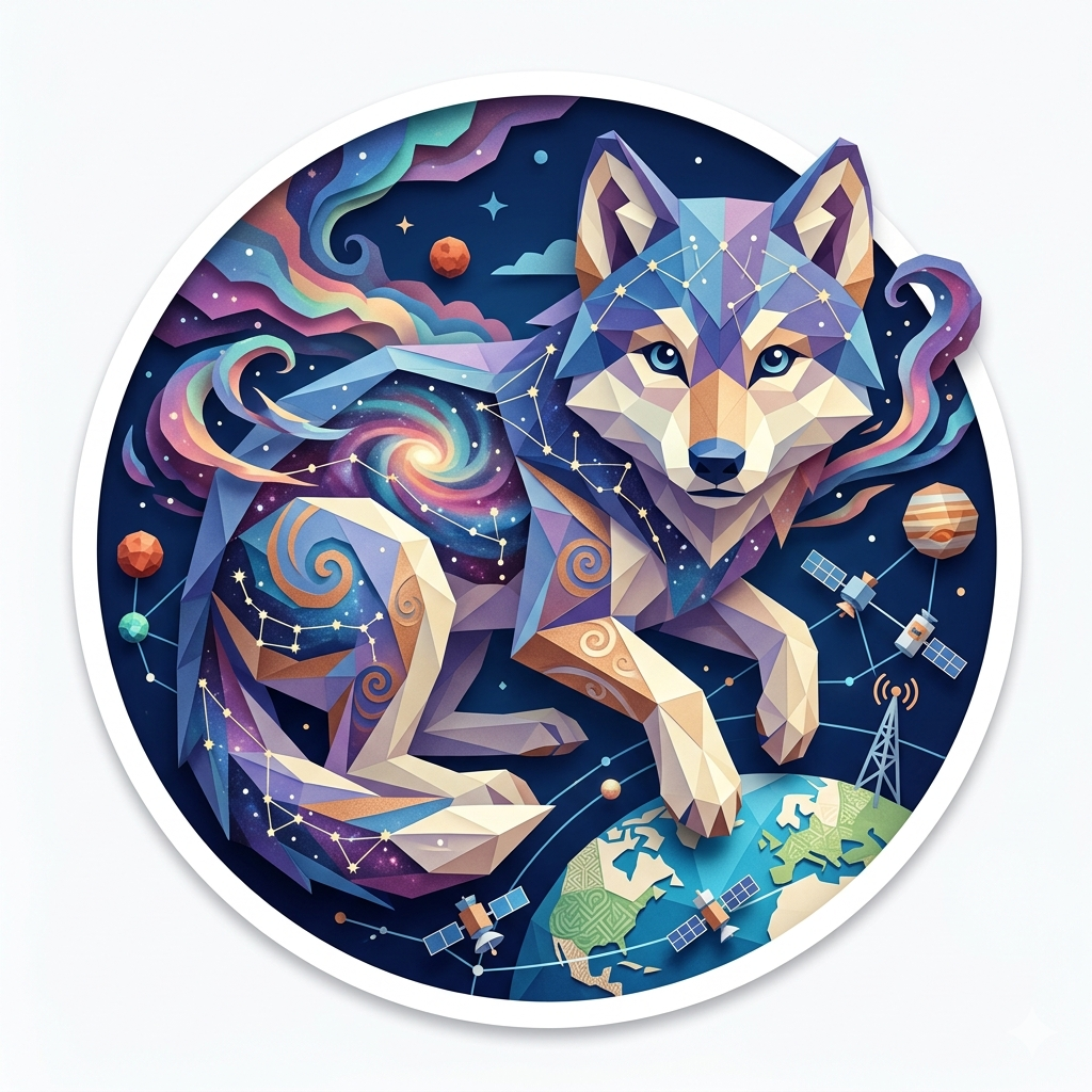 The 'Constellation Wolf' badge — Space Legend, one of Cloodit's 106 collectible badges