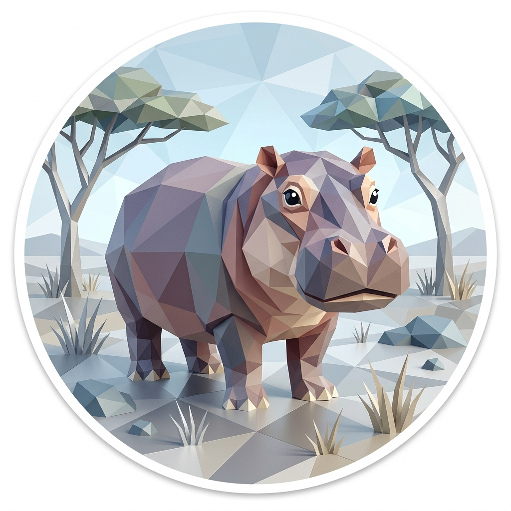 The 'Hippopotamus' badge — Savannah Titan, one of Cloodit's 106 collectible badges