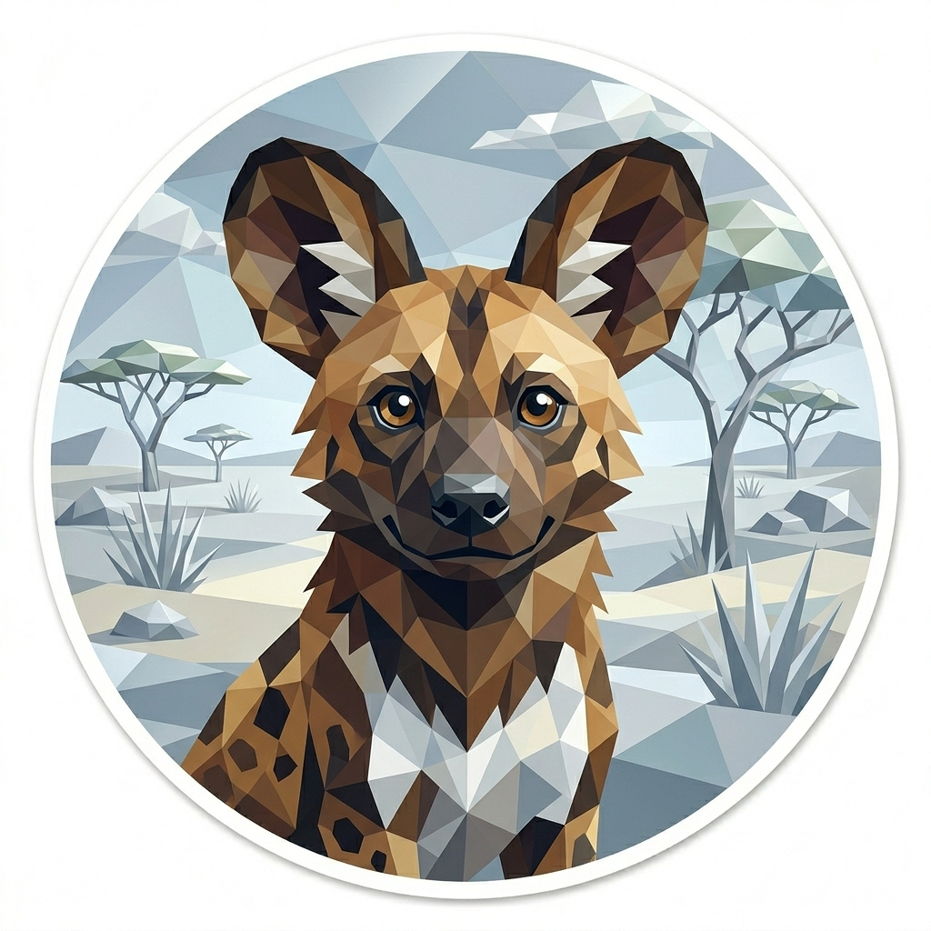 The 'African Wild Dog' badge — Savannah Streak, one of Cloodit's 106 collectible badges