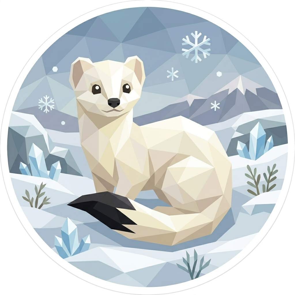 The 'Ermine' badge — Tundra Streak, one of Cloodit's 106 collectible badges