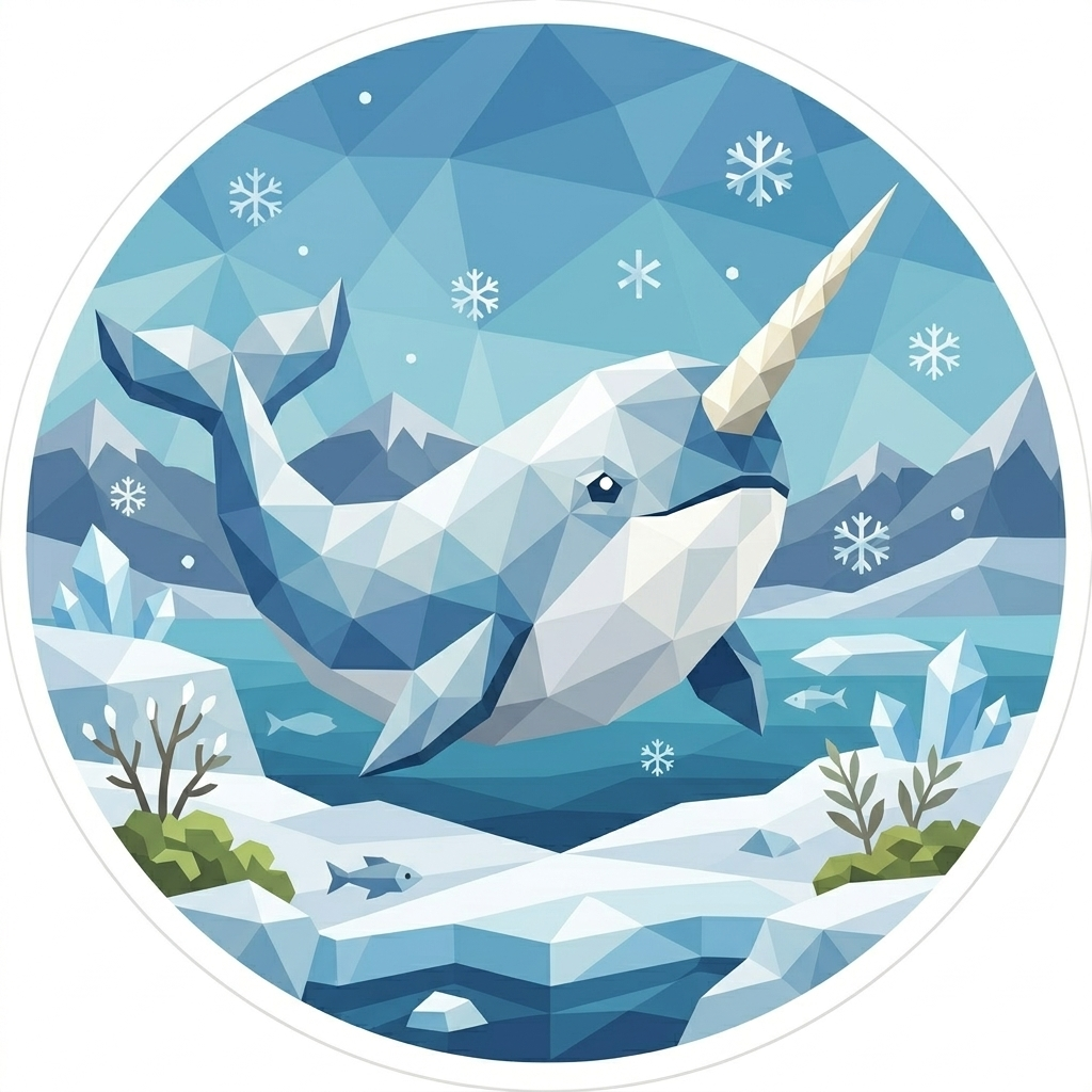 The 'Narwhal' badge — Unicorn Coder, one of Cloodit's 106 collectible badges